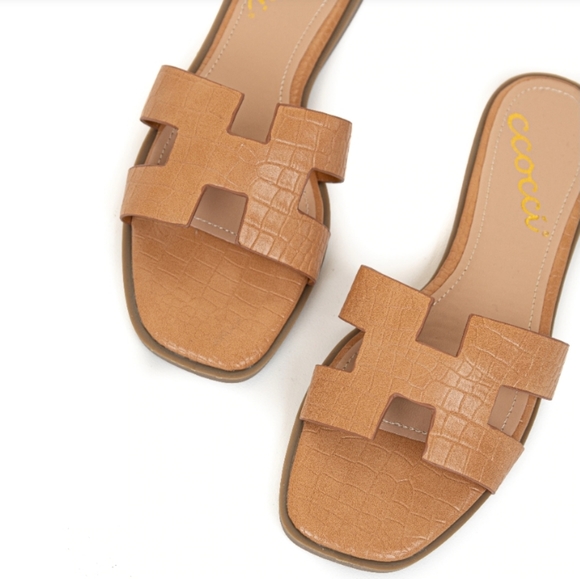 CCOCCI Shoes - Croc Embossed Slide Sandals